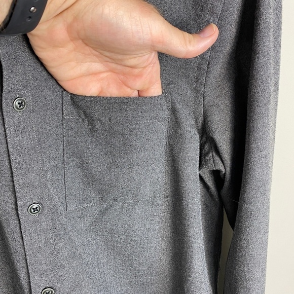 Report Collection Men's Gray Long Sleeve Medium Weight Dress Shirt Size Small - Picture 4 of 13